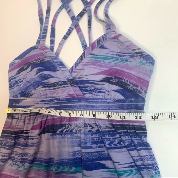 SO Purple Multicolor Denim Navy Spagetti Strap Tank Dress Criss Cross Back - Picture 11 of 14